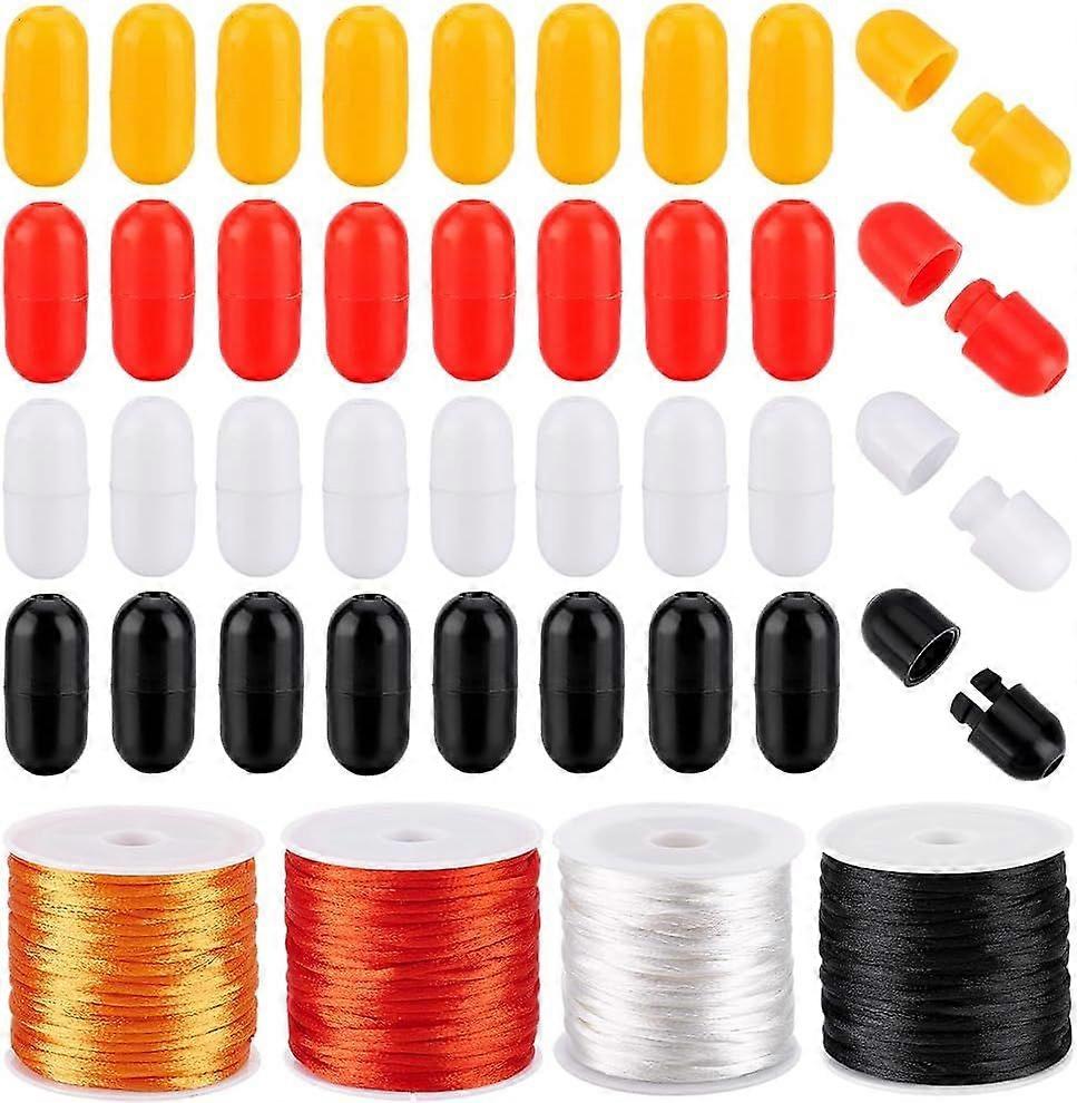 4 Colors Breakaway Clasps for Lanyard 120pcs 18mm Safety Clasp with 2mm x 43 Yard String Cord Bead Barrel Connector Closure Clasp for DIY Necklace Bra