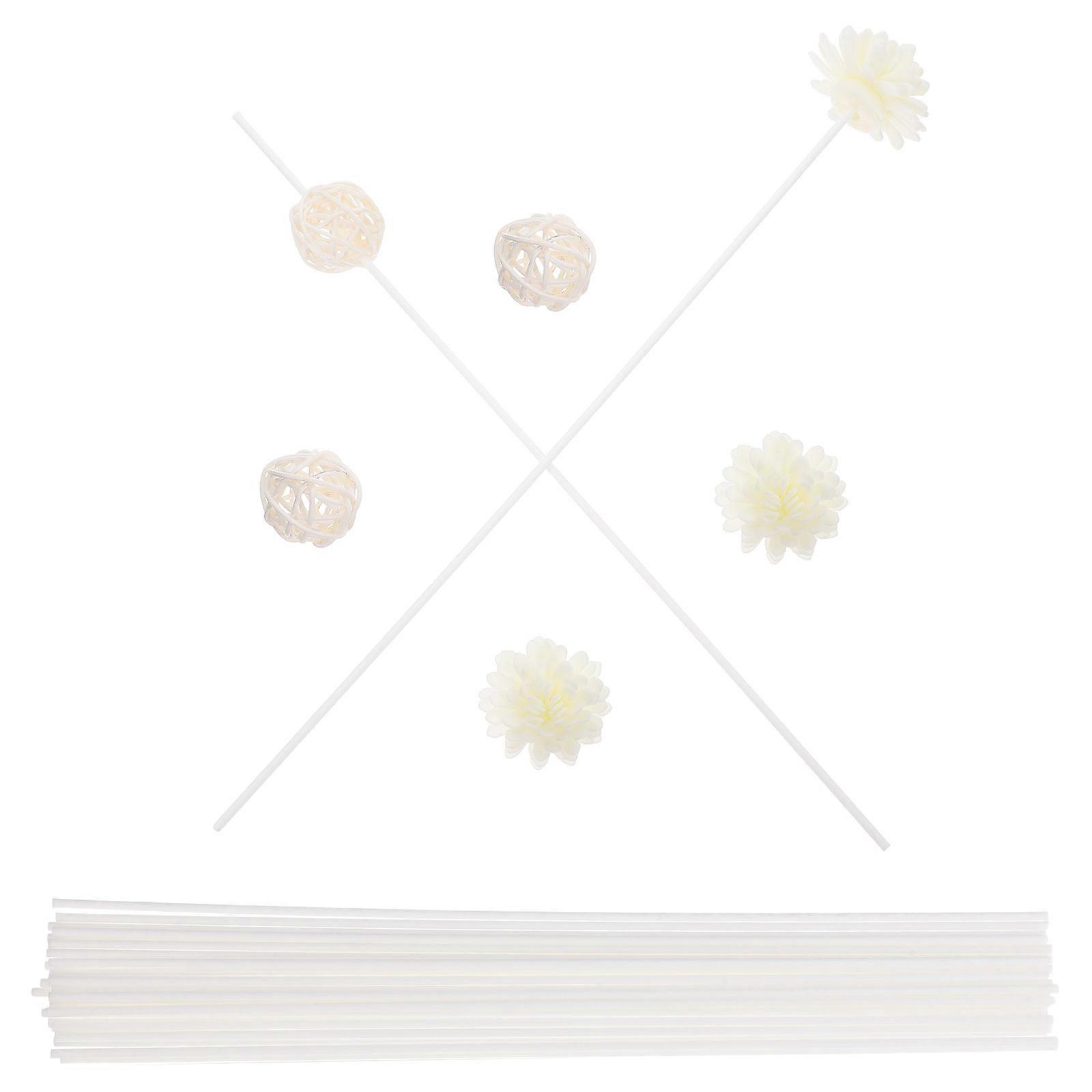 White Diffuser Sticks Flower Set for Aromatherapy and Room Fragrance