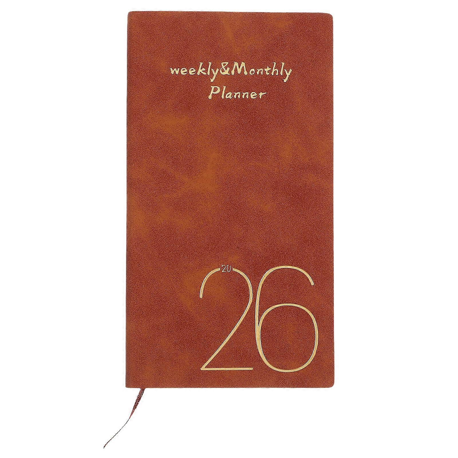 Daily Planner Notepad Pocket Notebook for Writing Use Brown Color