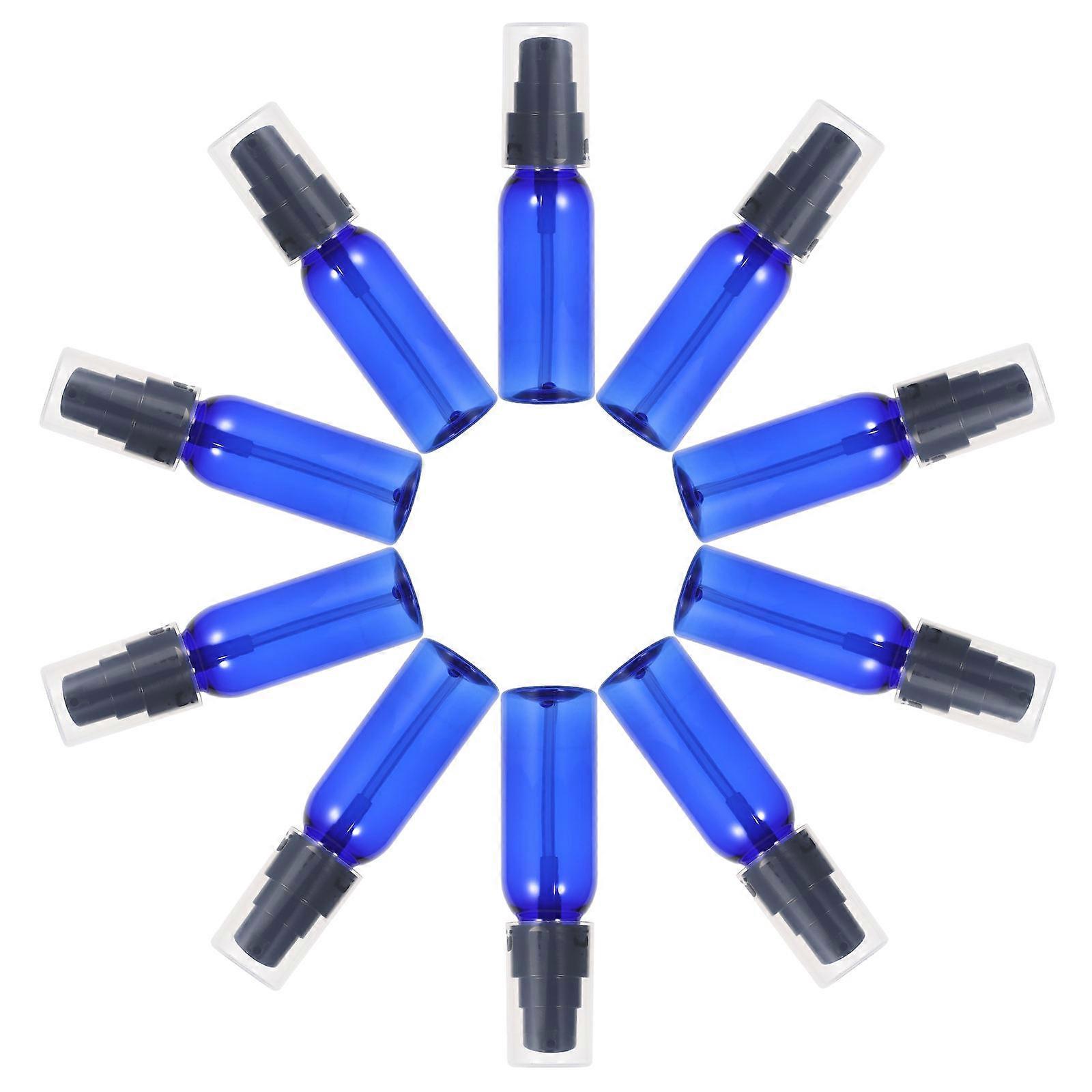 Refillable Pump Bottle Blue Plastic Dispenser for Makeup 10Pcs Pack