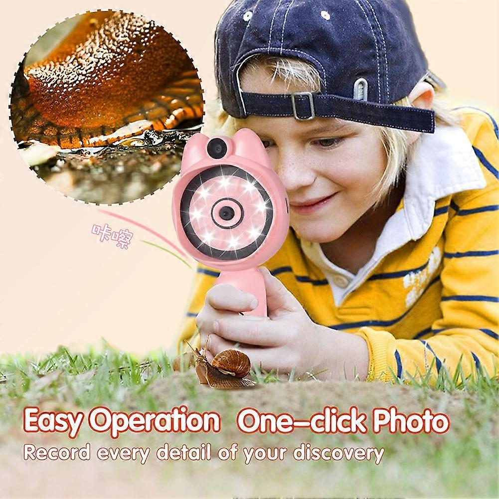 2inch IPS Digital Microscope Handheld Microscope for Kids with 8 Leds Coin Microscope Outdoor for Plants STEM PC View