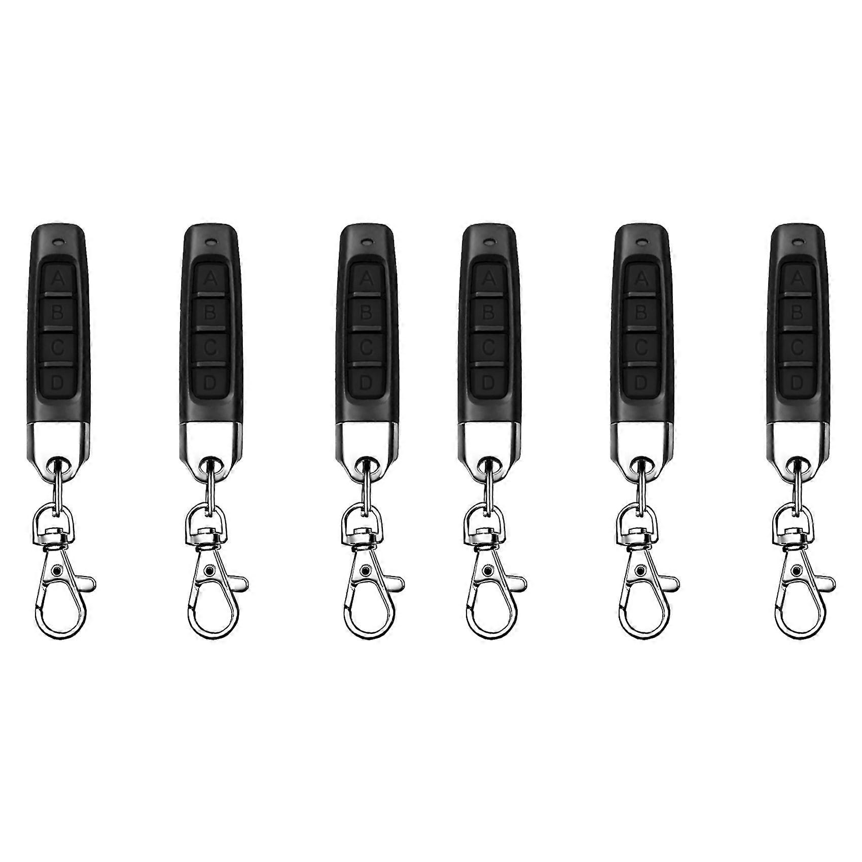 6Pcs 433MHz Copy Remote Opener,Universal Garage Door Controller Wireless Cloning Key Fob 4In1 Remote Control Duplicator