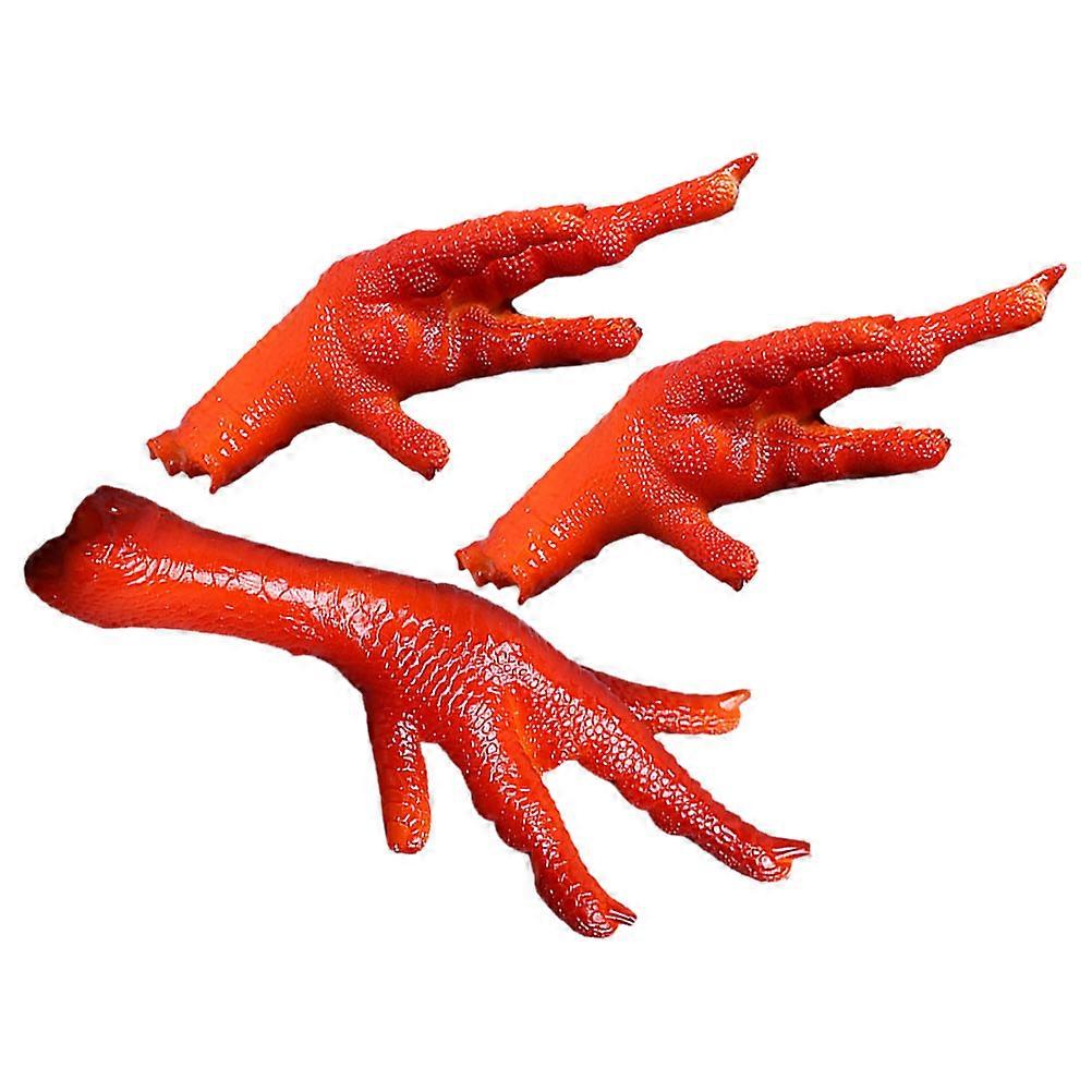 Artificial Chicken Chick Foot Model for Decoration 3Pcs Realistic Design