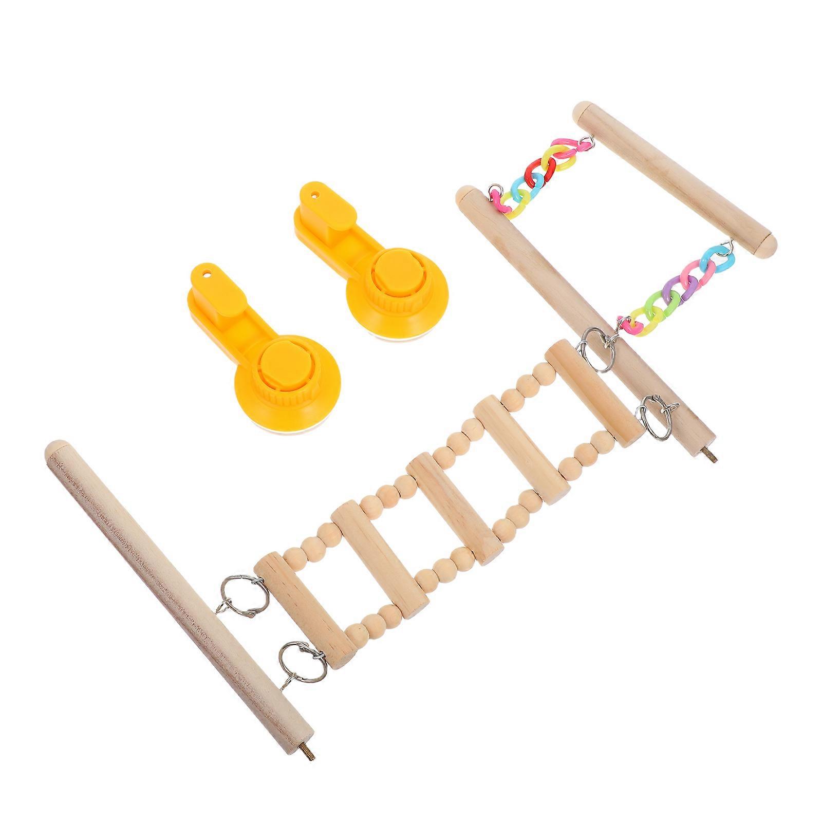 Bird Stand Ladder Toy with Suction Cup for Natural Climbing Toy