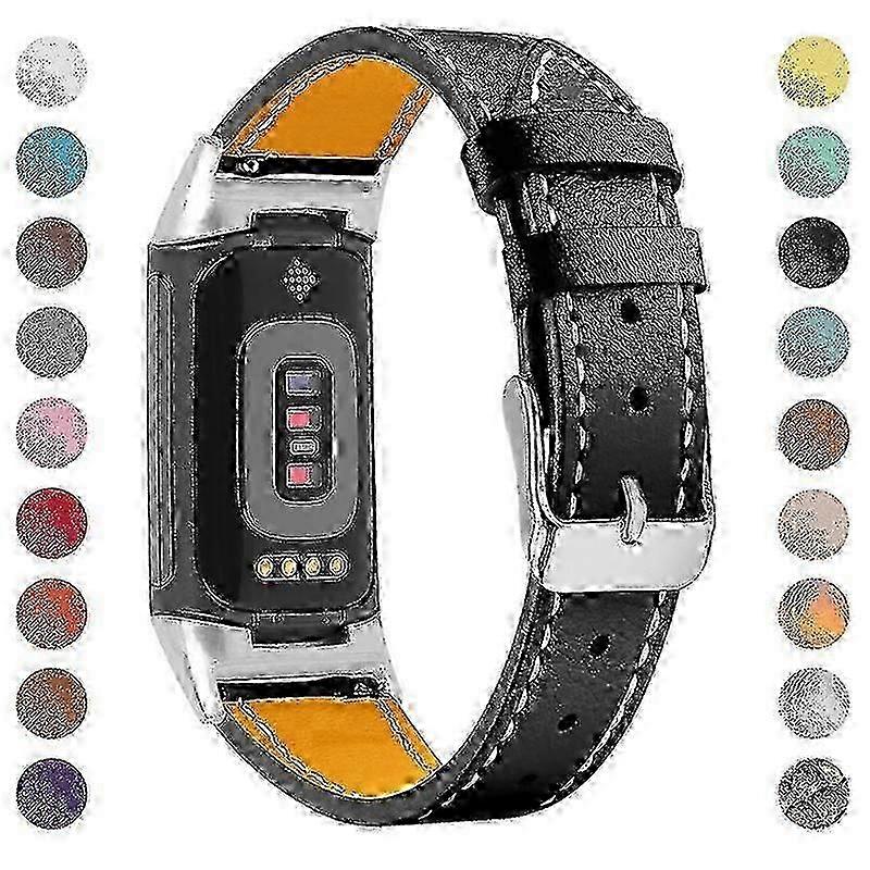 Leather Replacement Strap for Fitbit Charge 6/5/4, Adjustable for a Custom and Comfortable Fit
