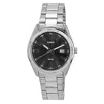 Casio Standard Analog Edelstahl Schwarzes Zifferblatt Quarz MTP-1302D-1A1 Herrenuhr