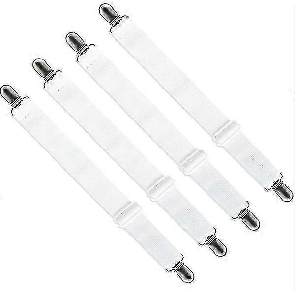 Adjustable Sheet Stretcher (65 Cm To 200 Cm) - White (4-pack), Bedding Accessory.