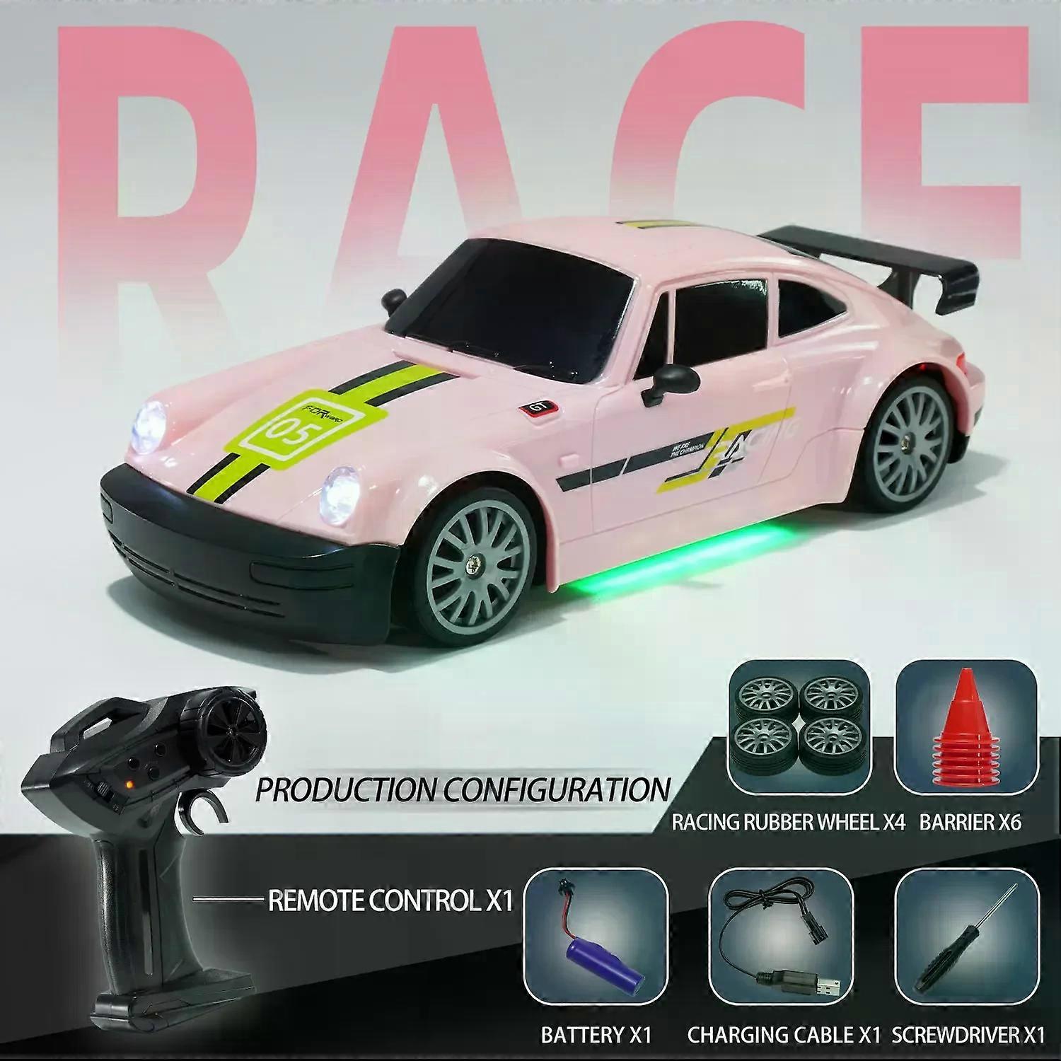 Voiture tout-terrain t��l��command��e 4WD �� grande vitesse, d��rive avec lumi��re LED, jouets de course ��lectriques pour enfants, cadeaux pour ga