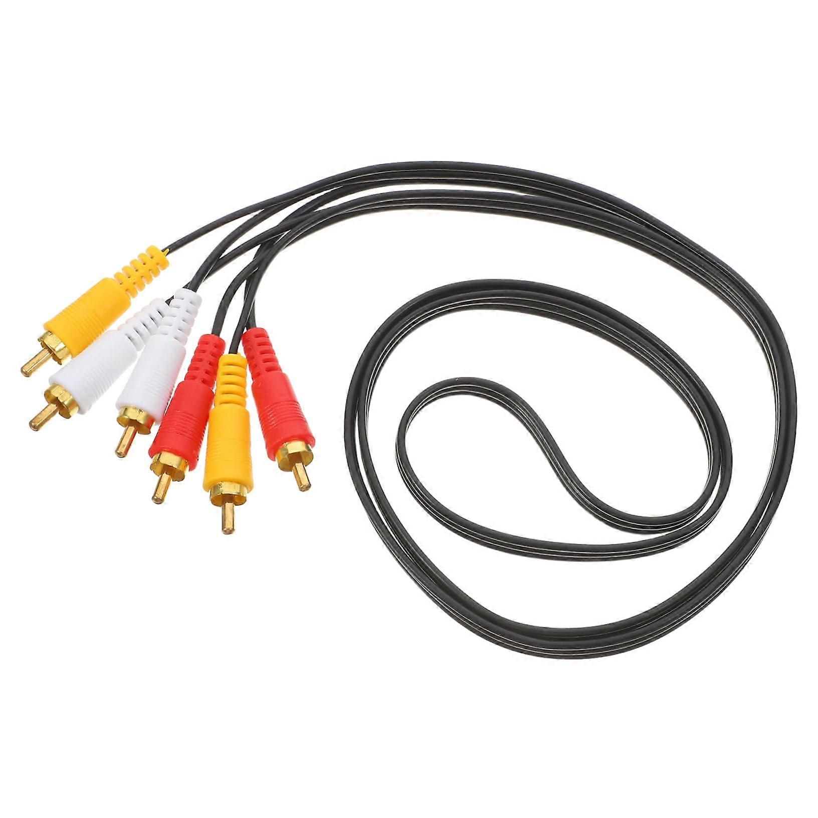 3 Pair Gold Plated Audio Video Cable for TV DVD Computer, Durable PVC, Lossless Signal