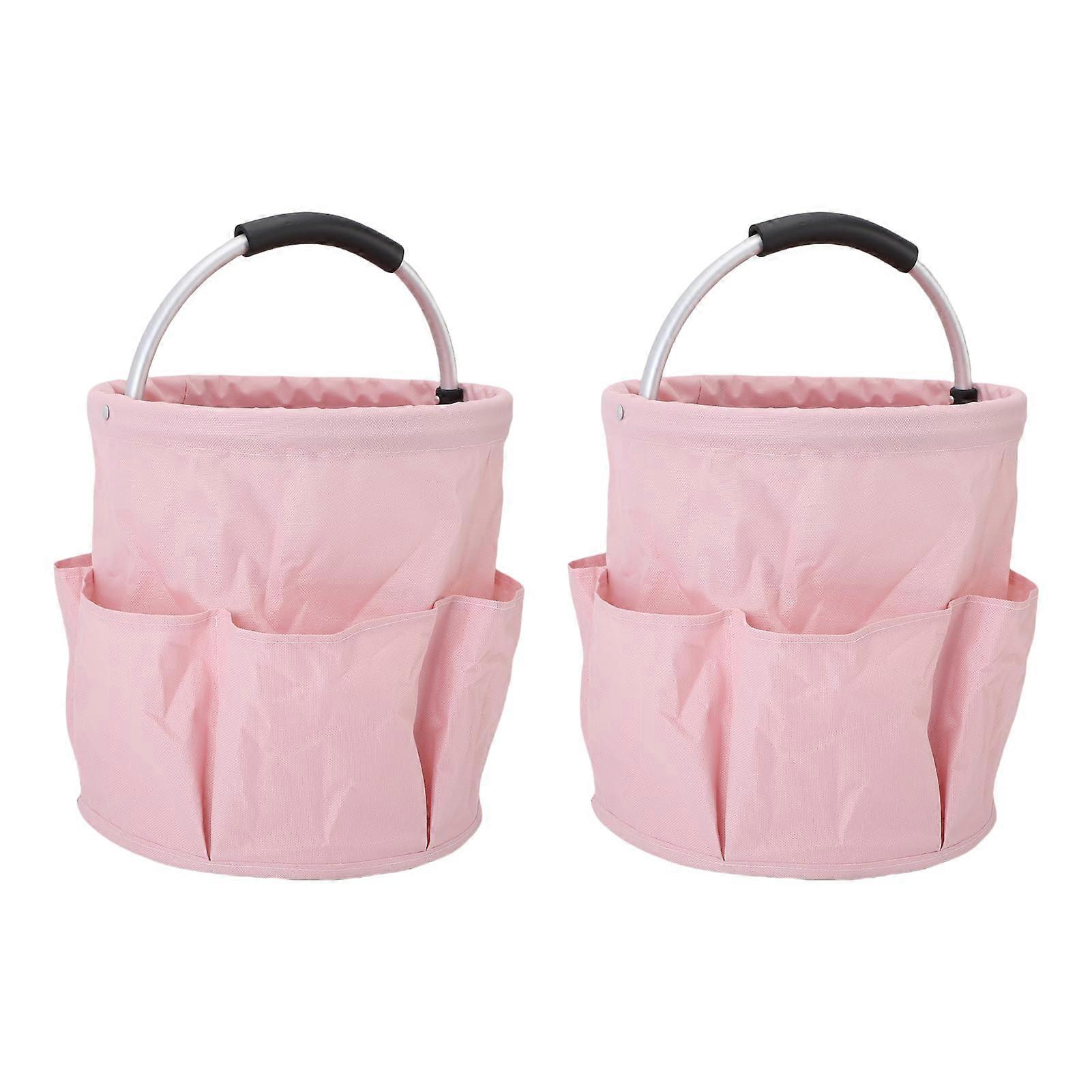 Foldable Picnic Basket 17L Splashproof Garden Tool Storage Bag with EVA Handle Roseate
