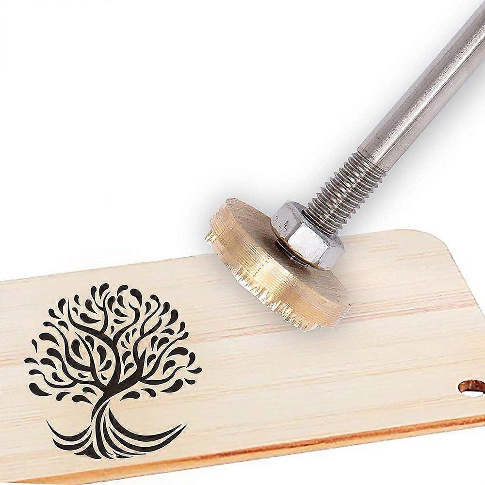 Stamping Embossing Soldering Brass with Stamp for Cake/Wood Tree Pattern 30mm
