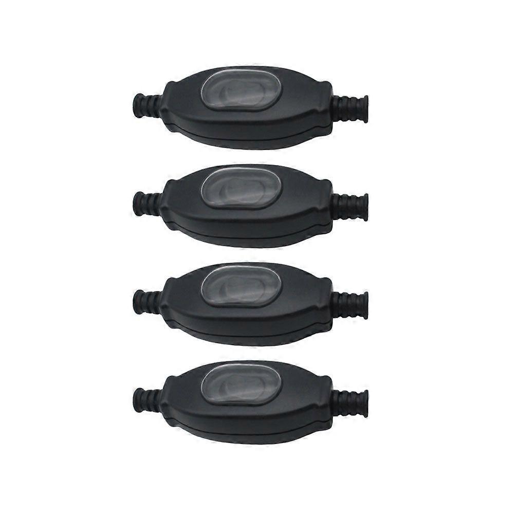 4Pcs IP65 250V 3A Waterproof Switch Dustproof Line Switch Practical Double Switch Accessories Black