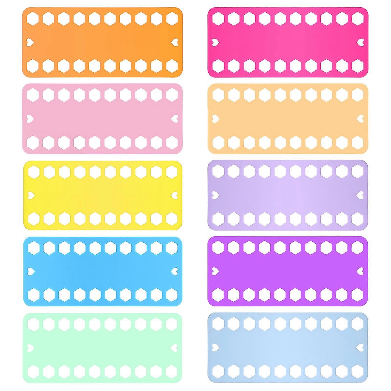 10Pcs Embroidery Floss Bobbin 20 Slots Plastic Thread Holder Multipurpose Thread Organiser for Hand Stitching Needlework Multicolor