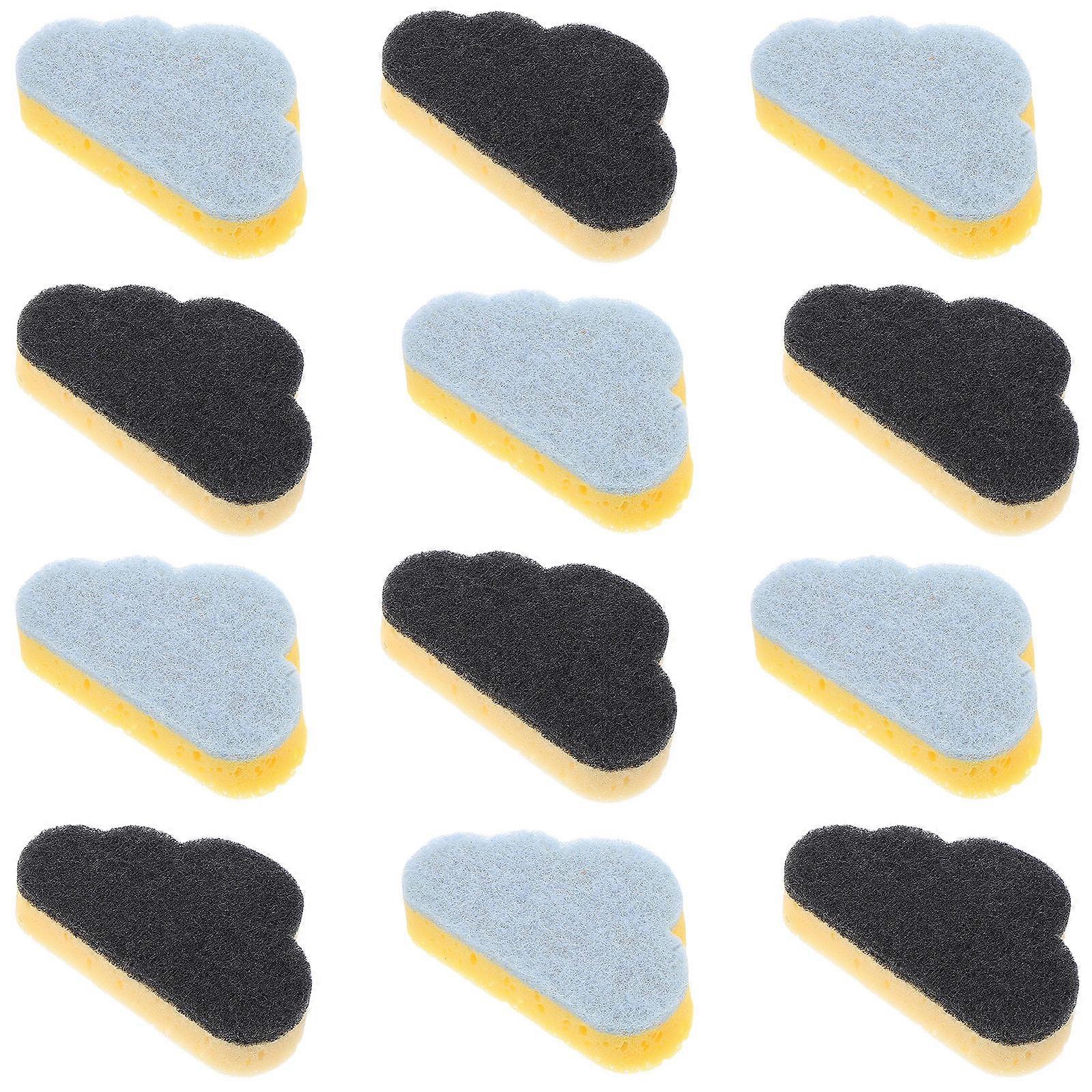 Practical Sponge Cloud Shaped for Cleaning 12Pcs Blue Kitchen Cleaning Sponge