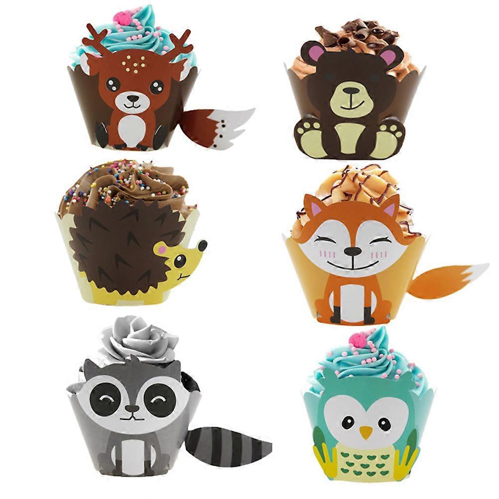 Cupcake Liners Bear Cartoon Cake Decor for 48Pcs DIY Decoration