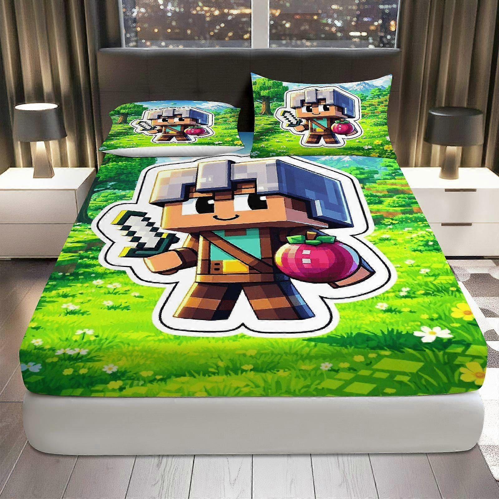 3pcs Adventure Game Fitted Sheet Set  Coreless Gaming Theme