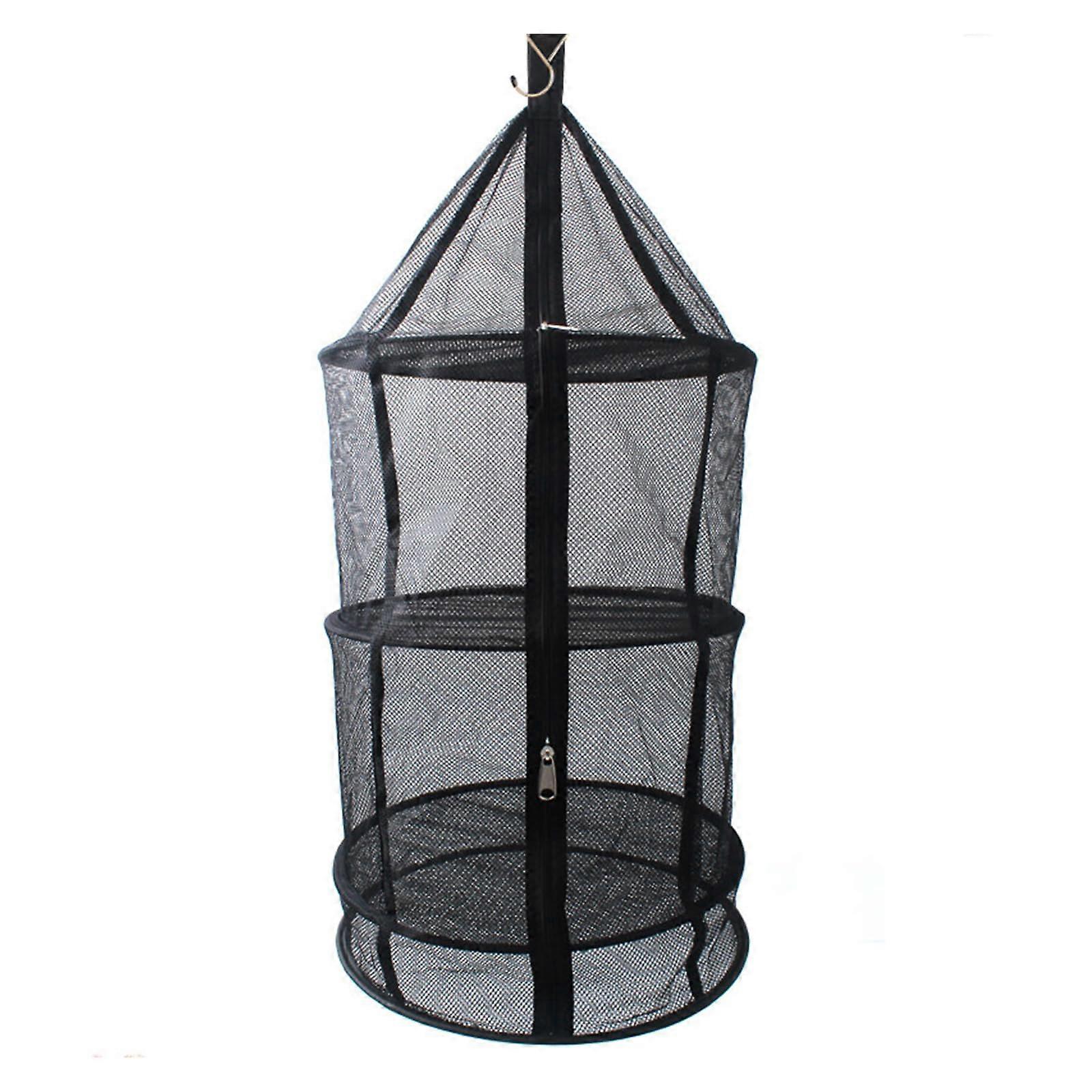 Outdoor Clothes Drying Rack 4 Tier Folding Mesh Hanging Net for Balcony Garden Camping