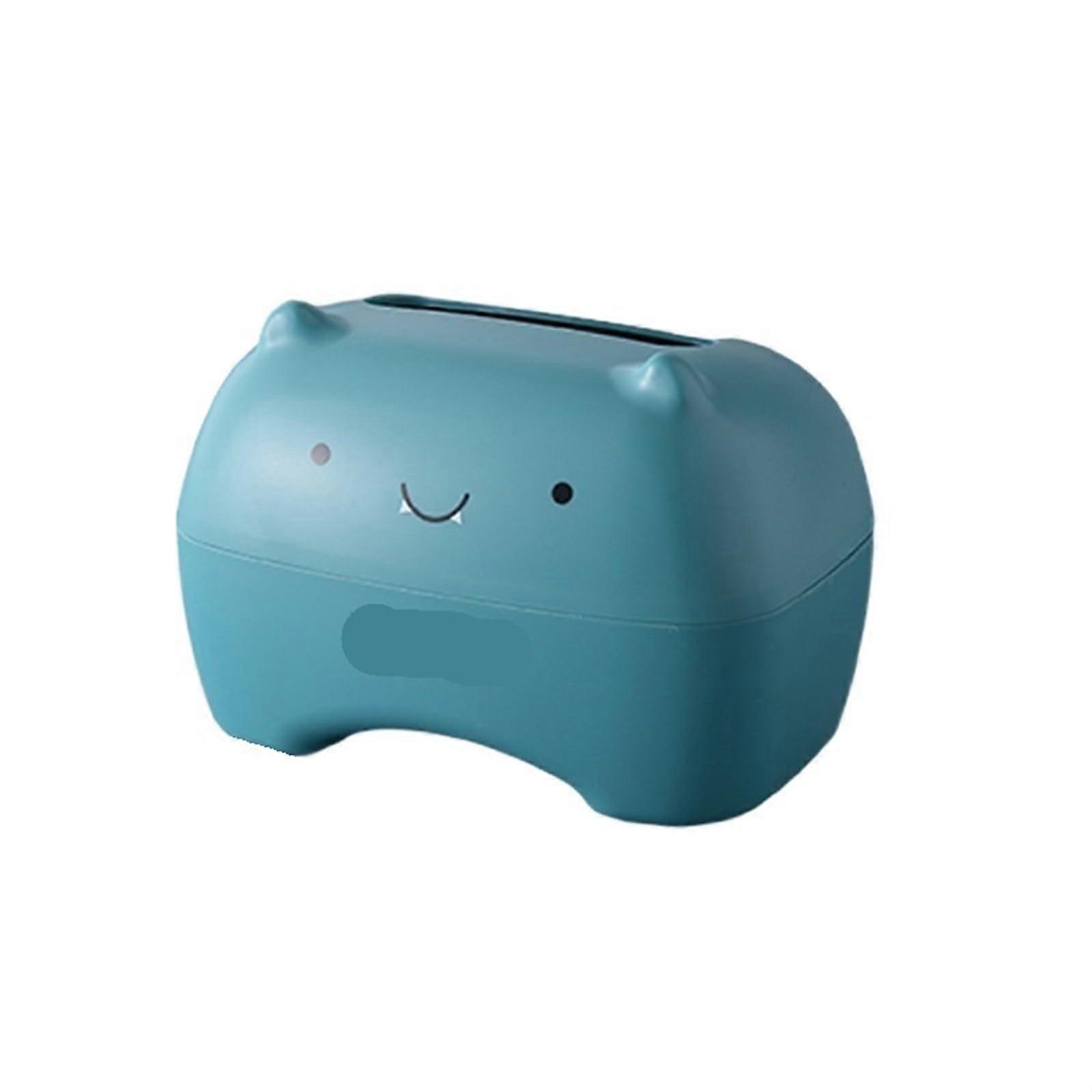 Tissue Box Holder with Easy Tissue Access for Bathroom, Kitchen or Car, Large Opening Bottom, Blue