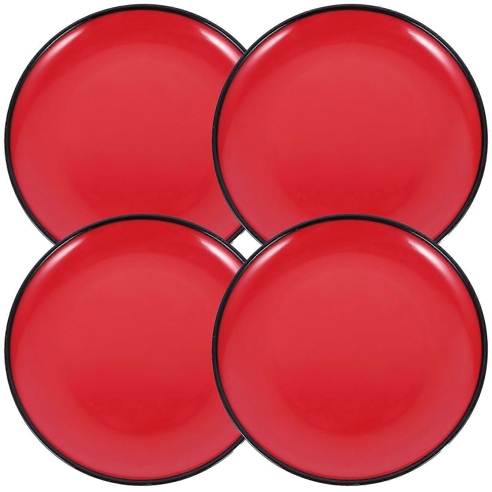 4Pcs Melamine Dinner Plate Round Fruit Vegetable Plate Food Serving Dish Kitchen Dinnerware