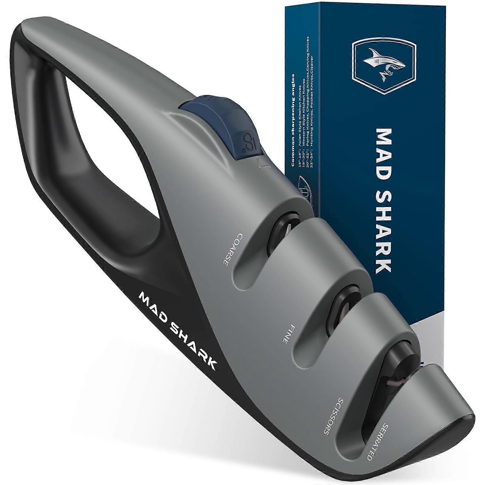 Kitchen Knife Sharpener with 5 Adjustable Angles, Diamond Slot, NonSlip Grip for Professional Chefs