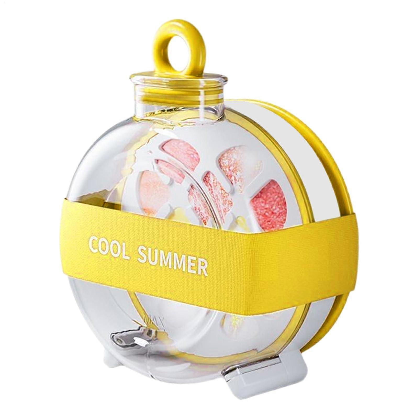 Ice Cube Maker Bottle with Uniform Cube Technology, Food Grade Silicone Tray for Drinks, Yellow