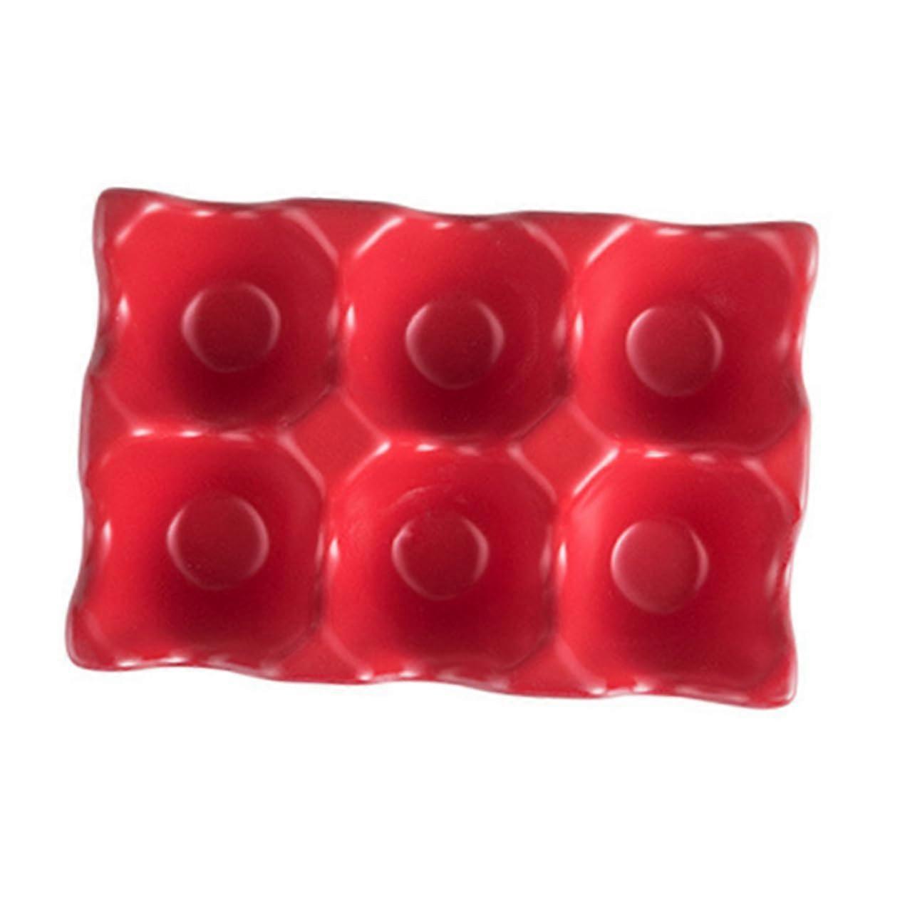 Red Ceramic Egg Holder 6 Grid SpaceSaving Egg Storage Container for Refrigerator Kitchen