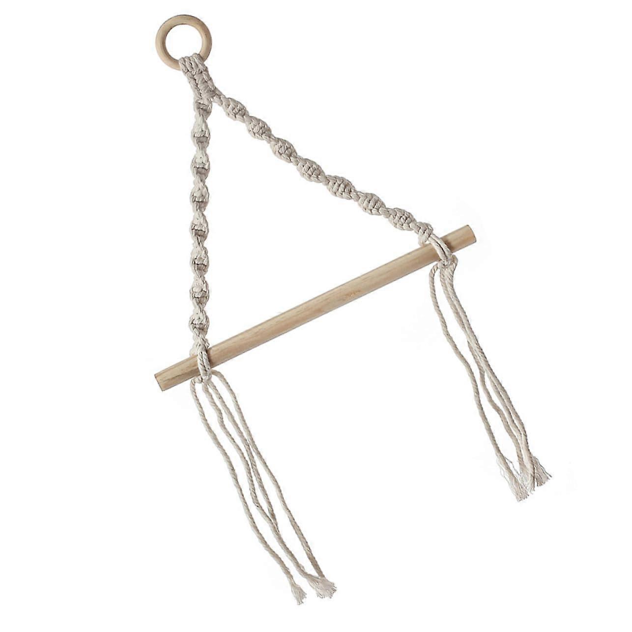 Wall Towel Rack Macrame Shelf Handmade Cotton Weave Rustic Bathroom Organizer Easy Install