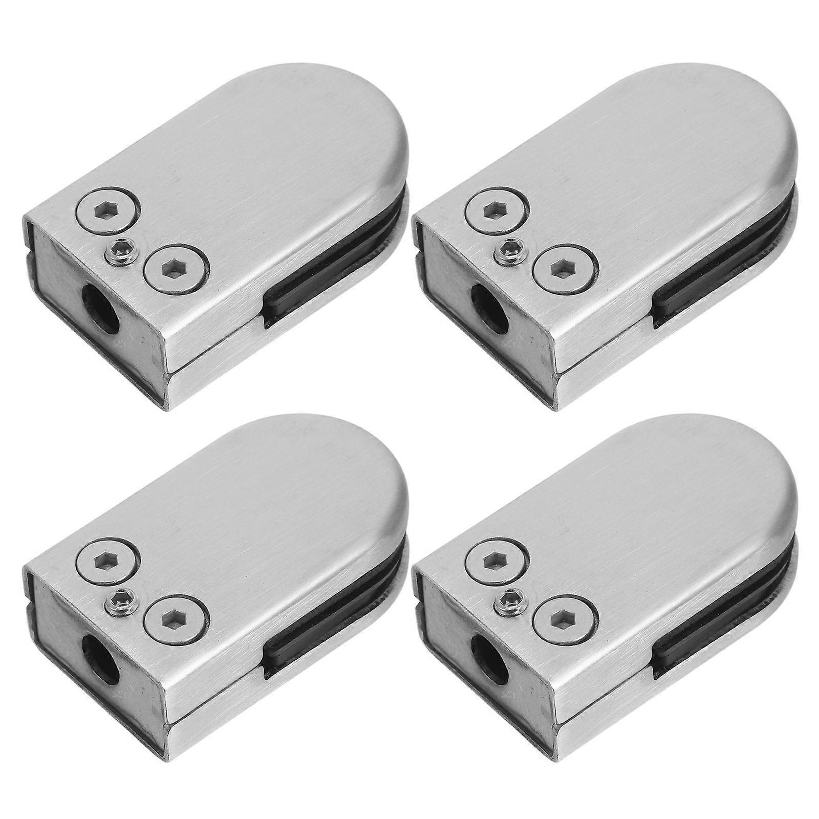 Stainless Steel Glass Clamp Bracket Holder for Window Fixation 4Pcs Pack