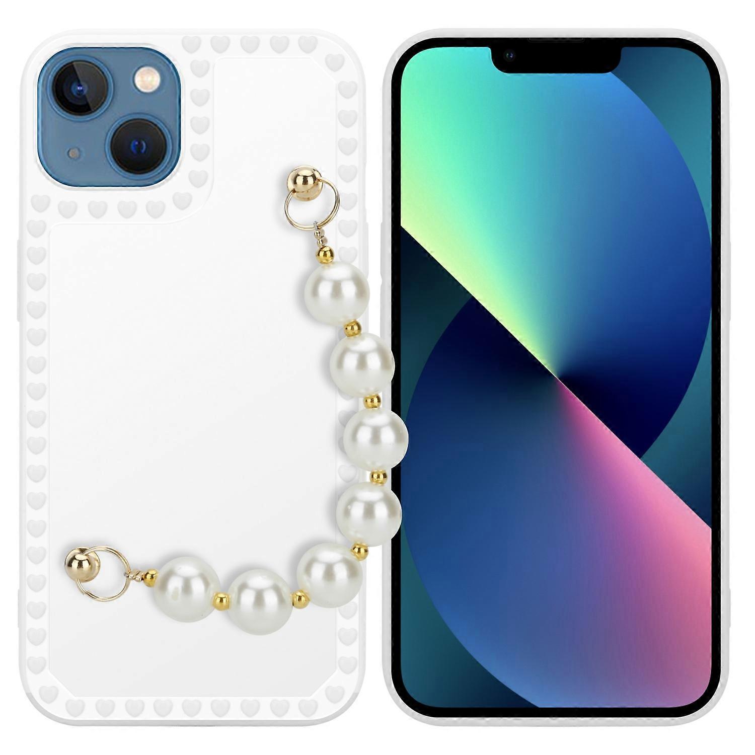 iPhone 13 Protective Case TPU Case - with Pearl Chain