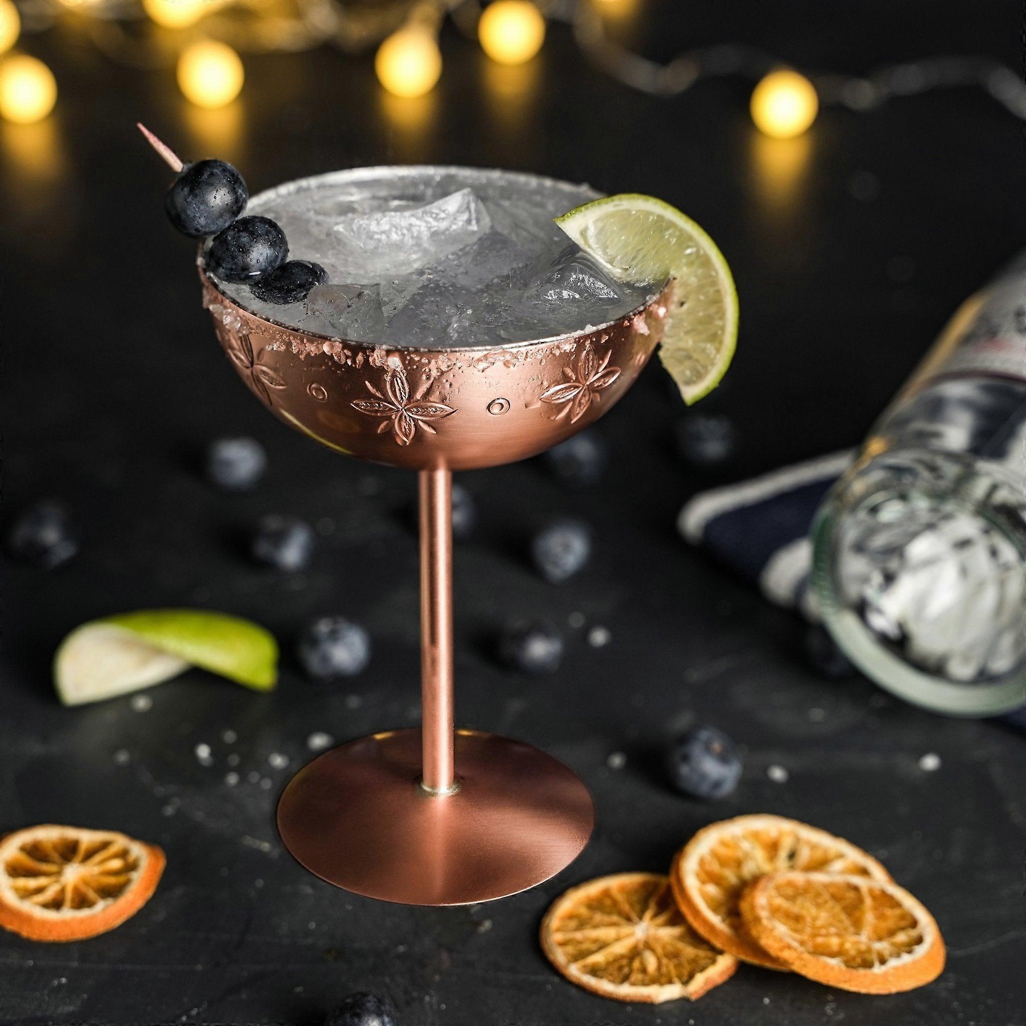 Handcrafted Copper Cocktail Goblet With Ethnic Patterns -  Copper Glasses Collection