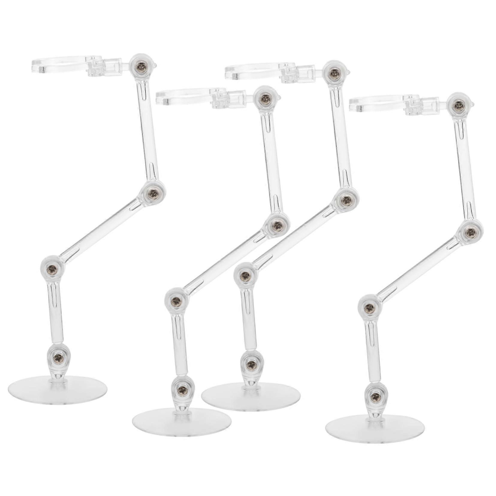 4pcs Adjustable Action Figure Display Stand with Stable Base for Collectible Doll Models