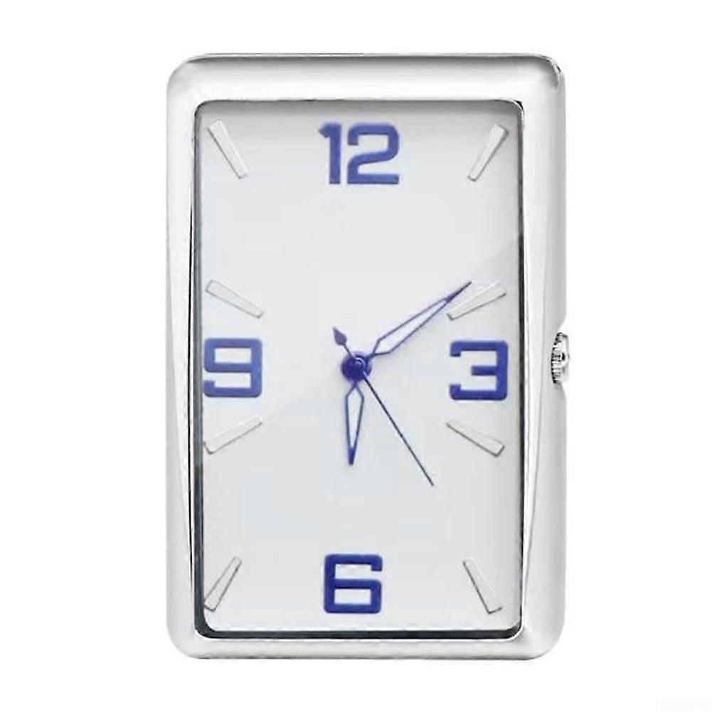 Car Dashboard Clock with Clear Numbers and Glass Mirror, Accurate Quartz Movement, Rectangular Design