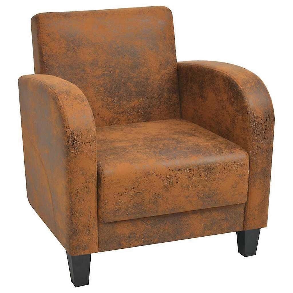 vidaXL Fauteuil kunstsuède bruin