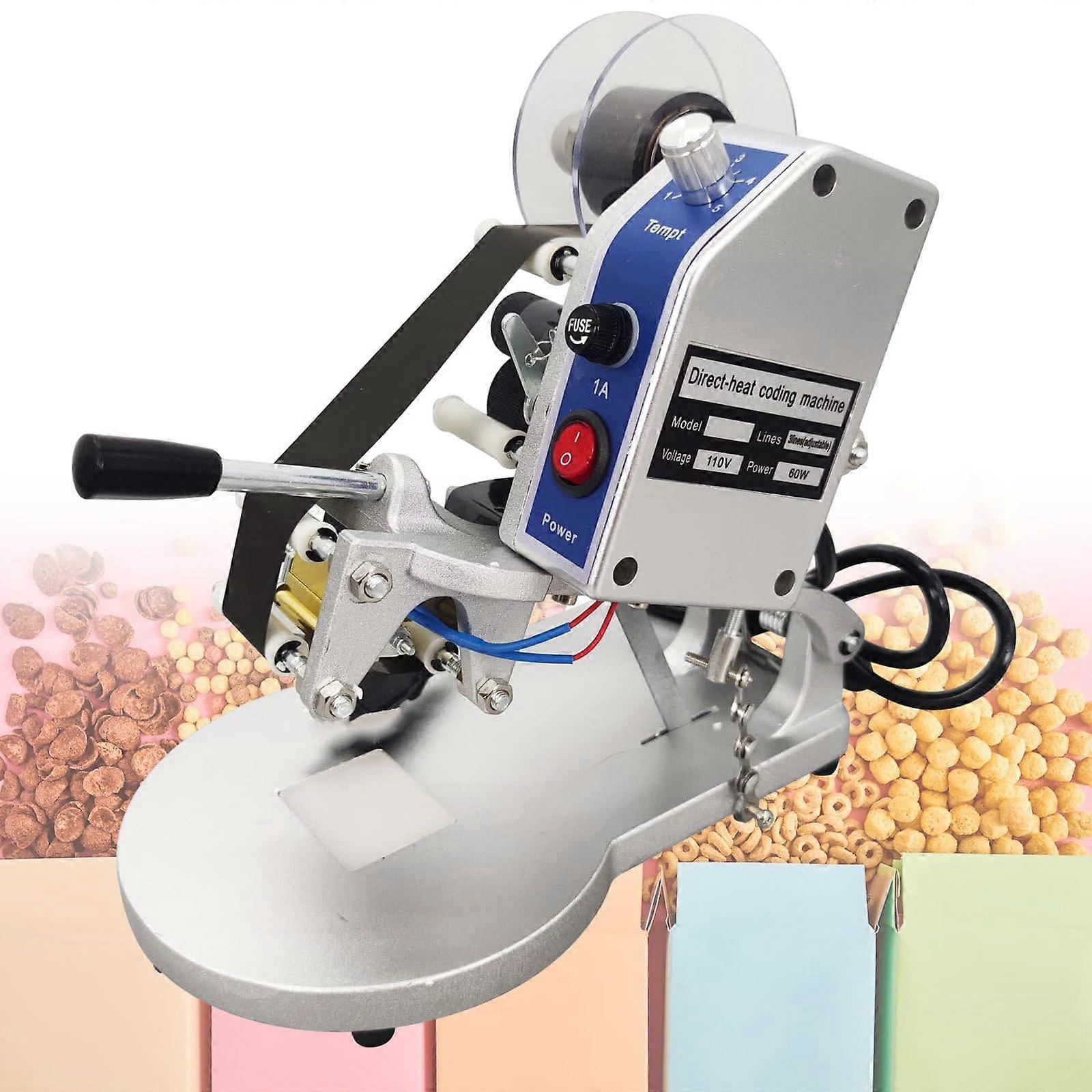 Thermal Ribbon Coding Machine for Plastic Bags with Foot Pedal, Clear Print, MultiMaterial Use