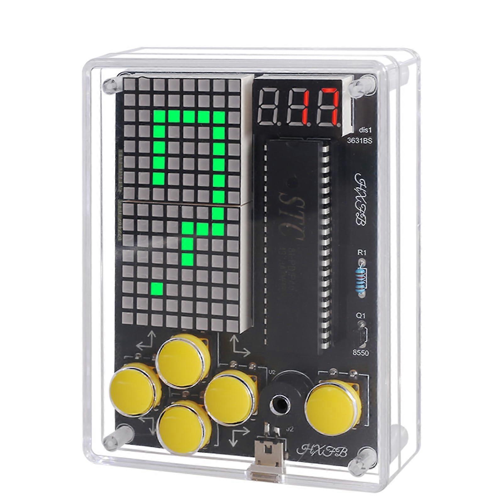 DIY Soldering Kit for Beginners with 7 Retro Games, STEM Learning Console, Adjustable Difficulty