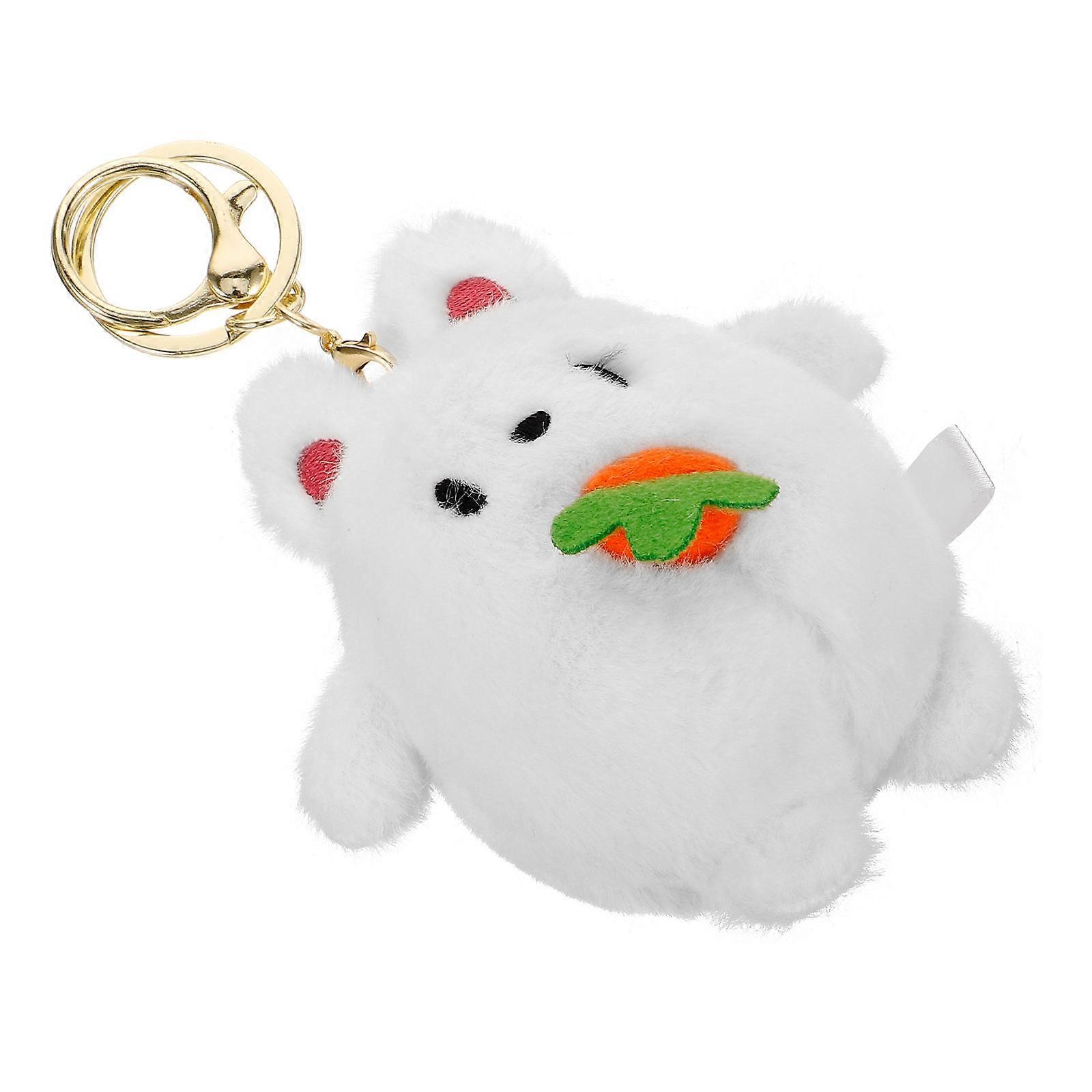 Versatile Use Rabbit Shape Keychain Soft Long Plush Material Everyday Use For Students 1Pack
