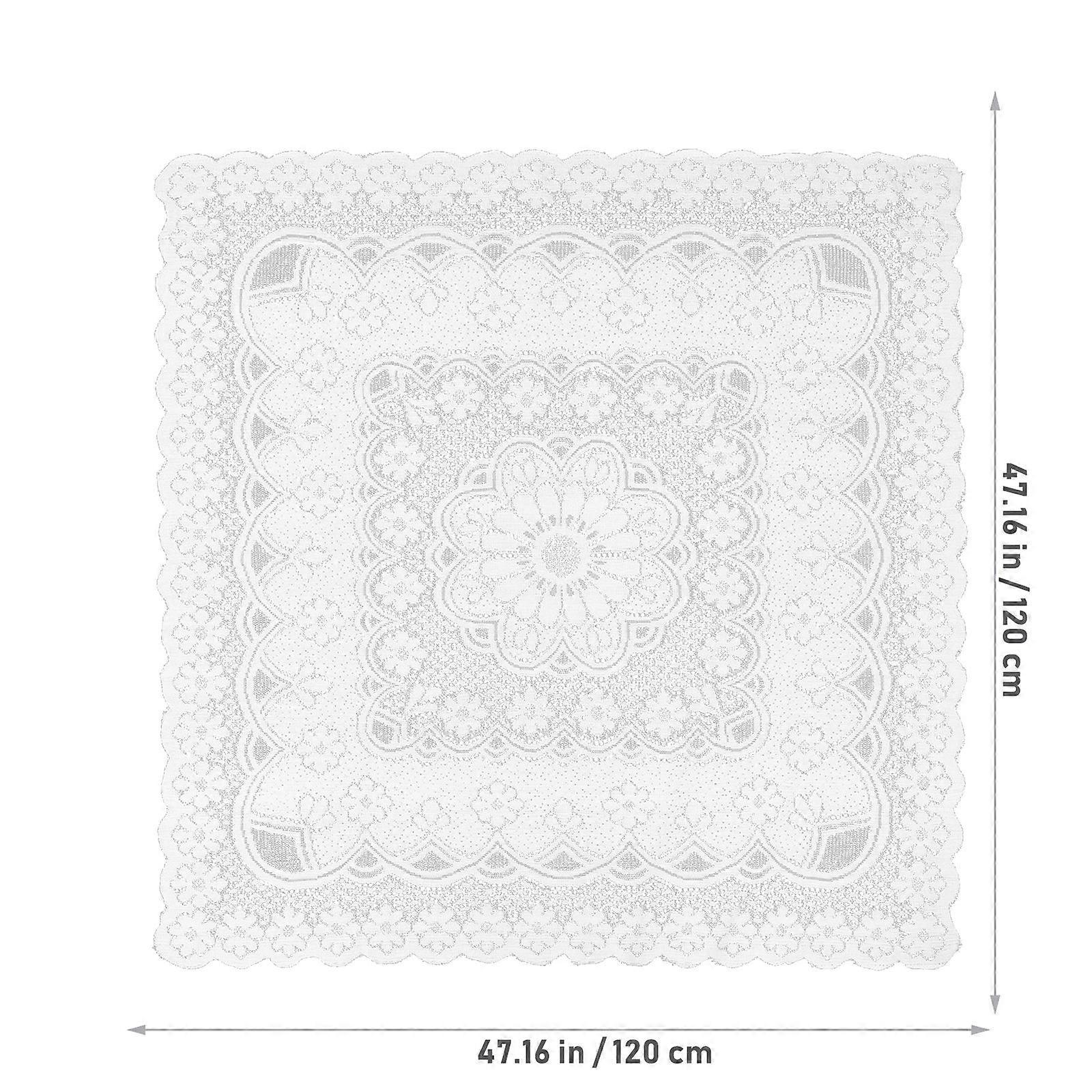 Dinner Table Cloth Elegant Tablecloth for Home 3Pcs White Polyester Tablecloth