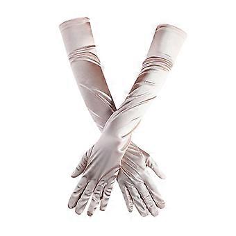 Miyuadkai Handschuhe, Fäustlinge, Operntanzhandschuhe, Ellbogen- und Fingerhandschuhe, Brauthandschuhe der 1920er Jahre, lange Ausführung, Satin, Damenhandschuhe, Handschuhaccessoire, Rosa