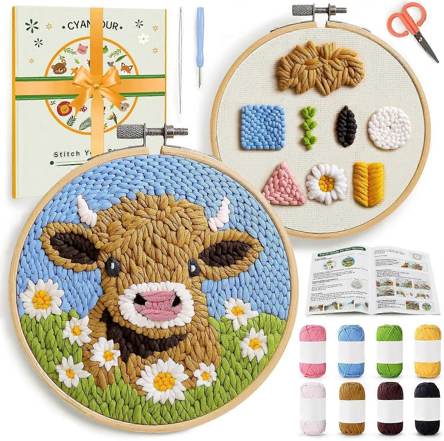 Punch Needle Kits for Beginner,  Punch Needle Kit Adults Beginner Include 2