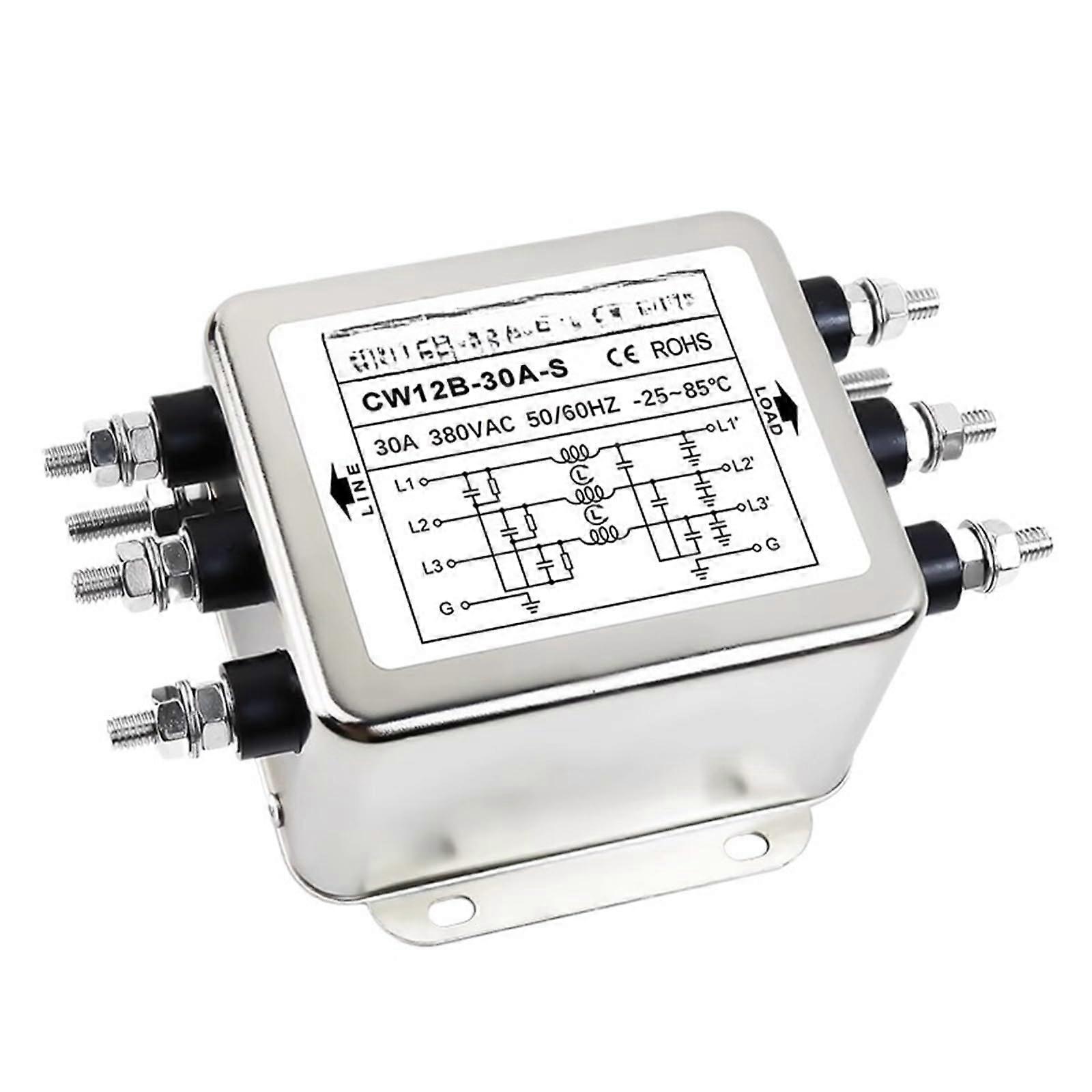 Three-Phase Three-Wire EMI Filter 40A 380VAC for Servo Drives