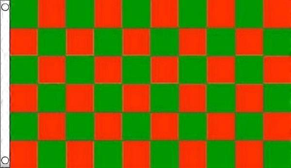 Drapeaux à damier vert/rouge Q0037
