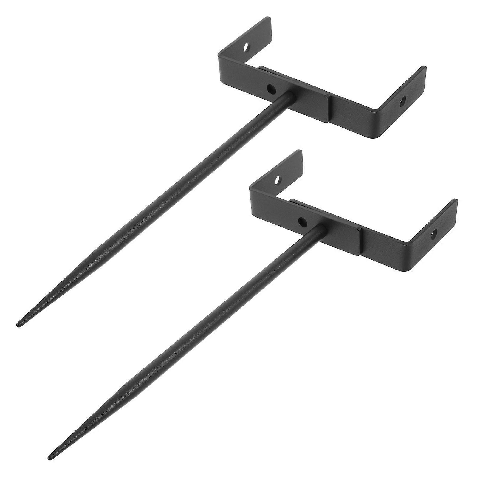 Black Metal Gutter Downspout Holder for 2Pcs Adjustable Pipe Brackets