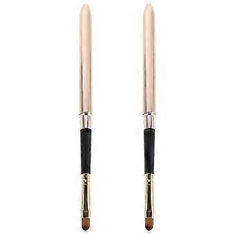 2pcs Lip Brush for Lipstick: Retractable Lipstick Brush Applicator, Portable Makeup Tool for Lip Gloss Liner Blending, Travel and Daily Use