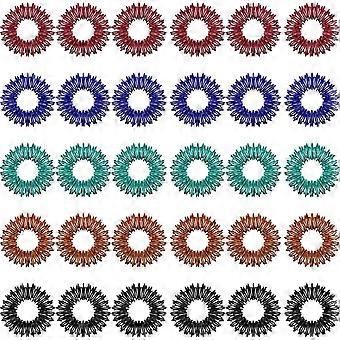 Blulu 50 stk. akupressur-fidgetringer, spisse sensoriske fingerringer, fingerakupressursett for tenåringer og voksne, stille stressreduserende og massasjeapparat (oransje,