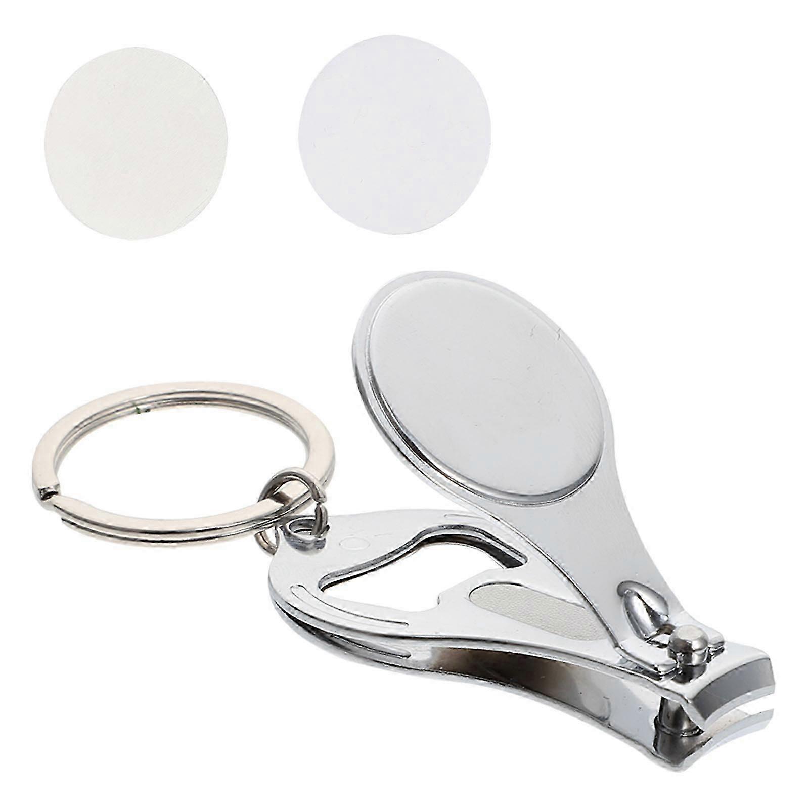 Metal Multifunctional Keychains 2Pcs Silver Set for Decoration