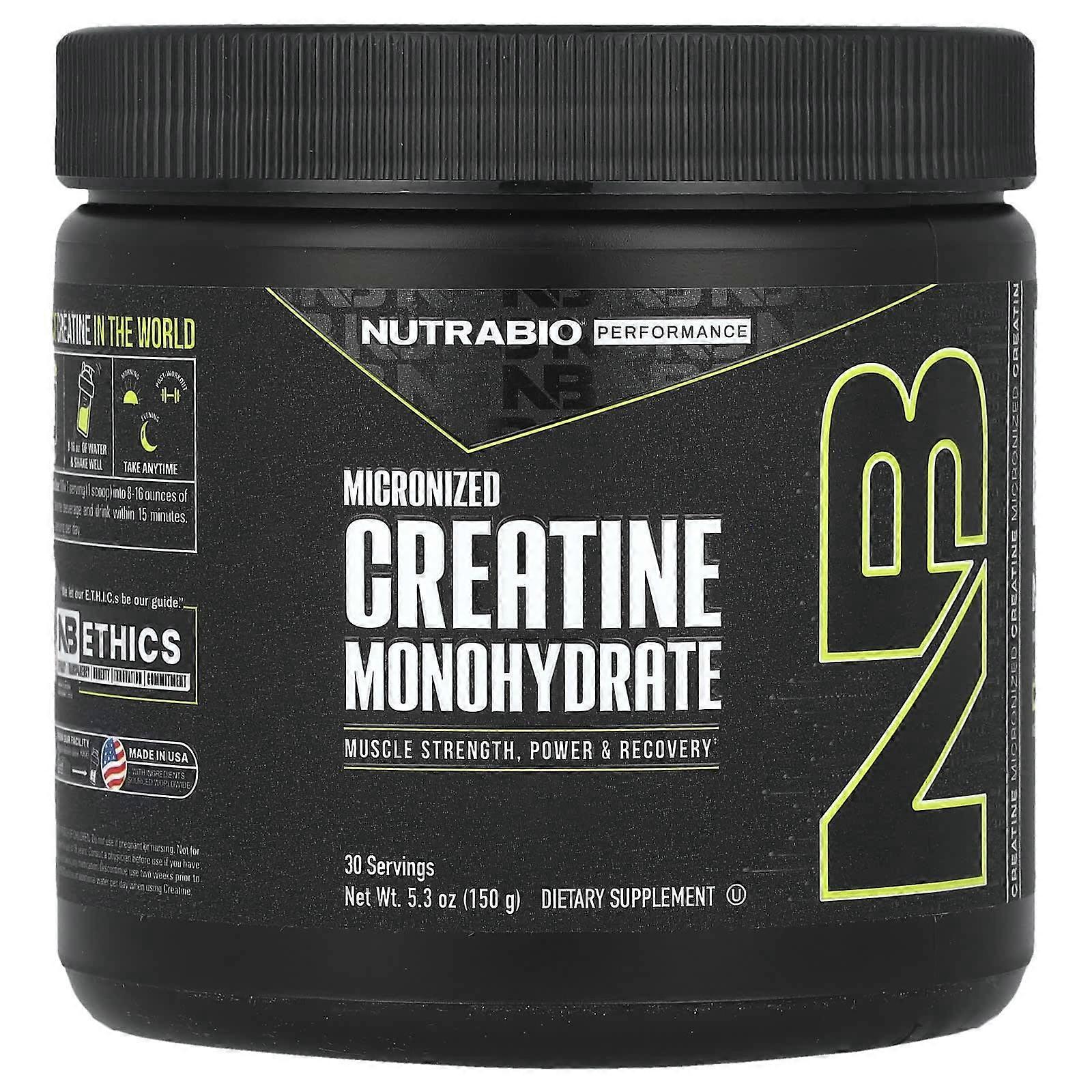 NutraBio, Performance, Micronized Creatine Monohydrate, 5.3 oz (150 g), 2-Pack