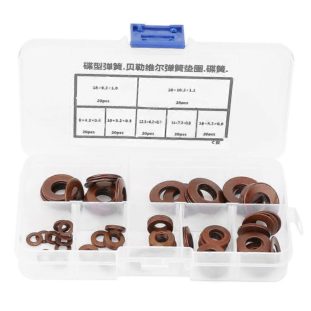 7 Sizes Belleville Compression Spring Disc Washer Gasket Disc Spring