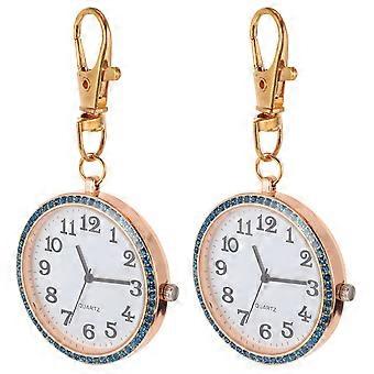 Pocket Watch Key Chain Zinc Alloy Clip on Pocket Watch for Nurse 4Pcs