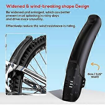 2 PCs Universal Mountain Bike Fender, MTB Bicycle Fenders Rear + Front Mountain Bike Mud Guard Set, 14.37" L 3.15" W