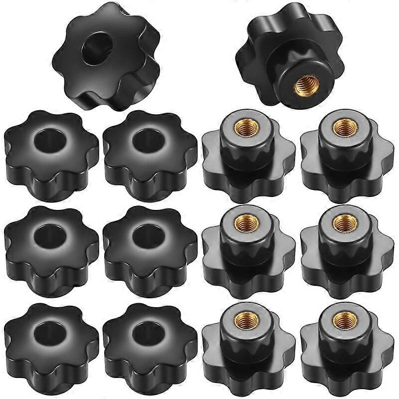 14 pieces m8 knurled thread clamp knob, star knobs handle internal thread for mechanical devices, in [XR]
